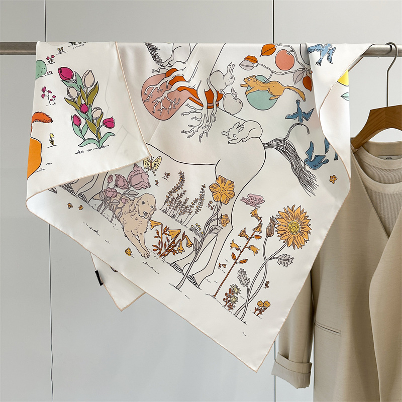 Travel Accessories Neck - Foulard en soie imprimé double face