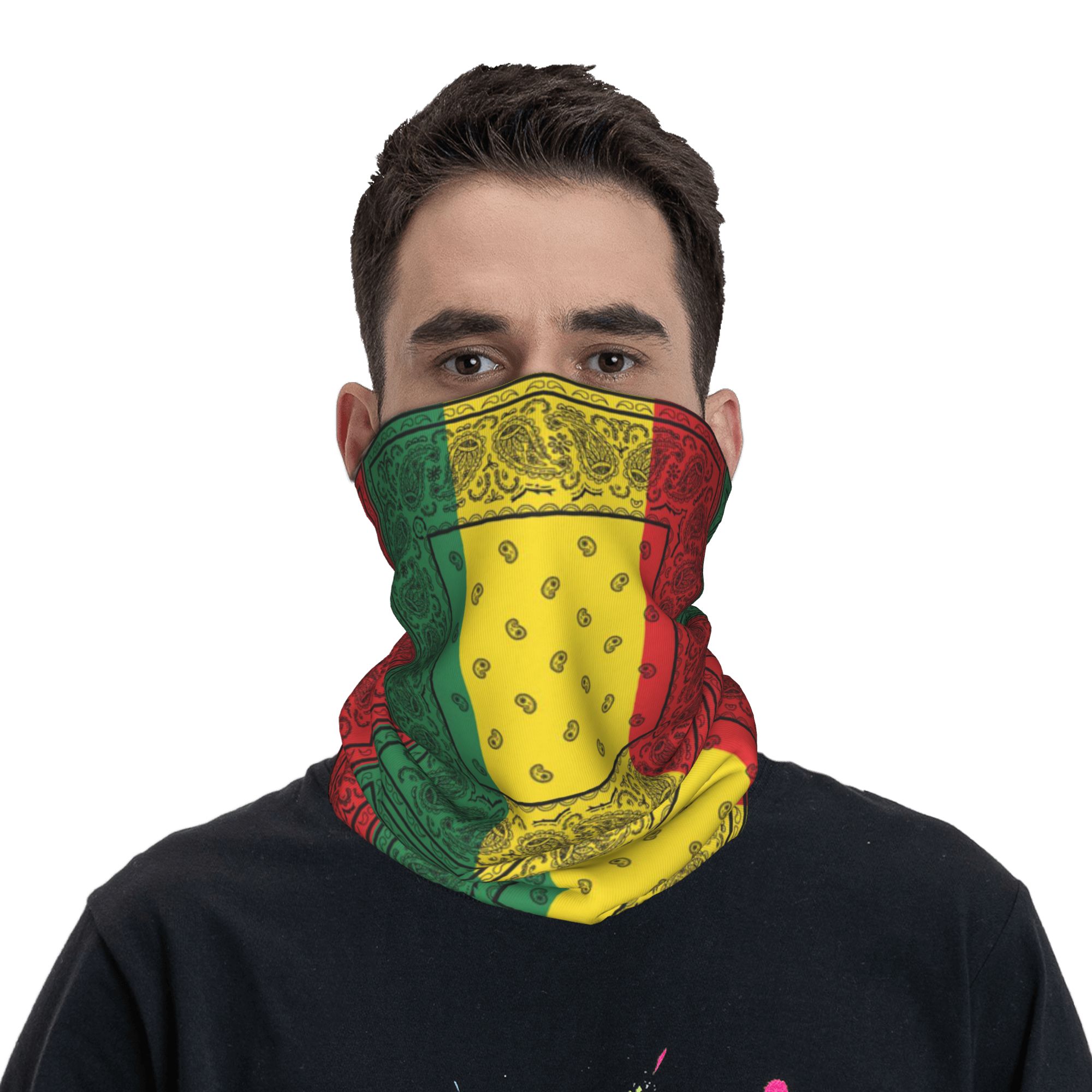 Travel Accessories Neck - Cache-cou imprimé Paisley Rasta Jamaïcain Africain,