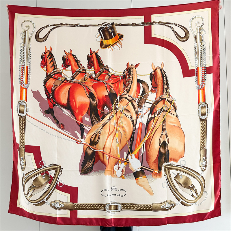 Écharpe en soie motif cheval d - Travel Accessories Neck avis et prix